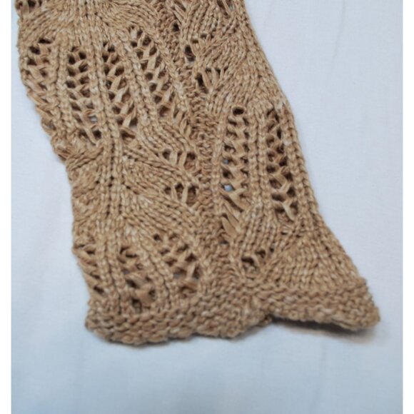 Frye Cinnamon Brown Open Knit Long Sleeve Cardigan Sweater Size Large - Picture 10 of 12